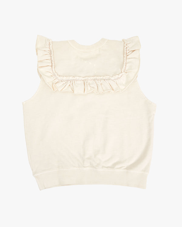 Back of the Cream Charlotte Sweatshirt Vest. 