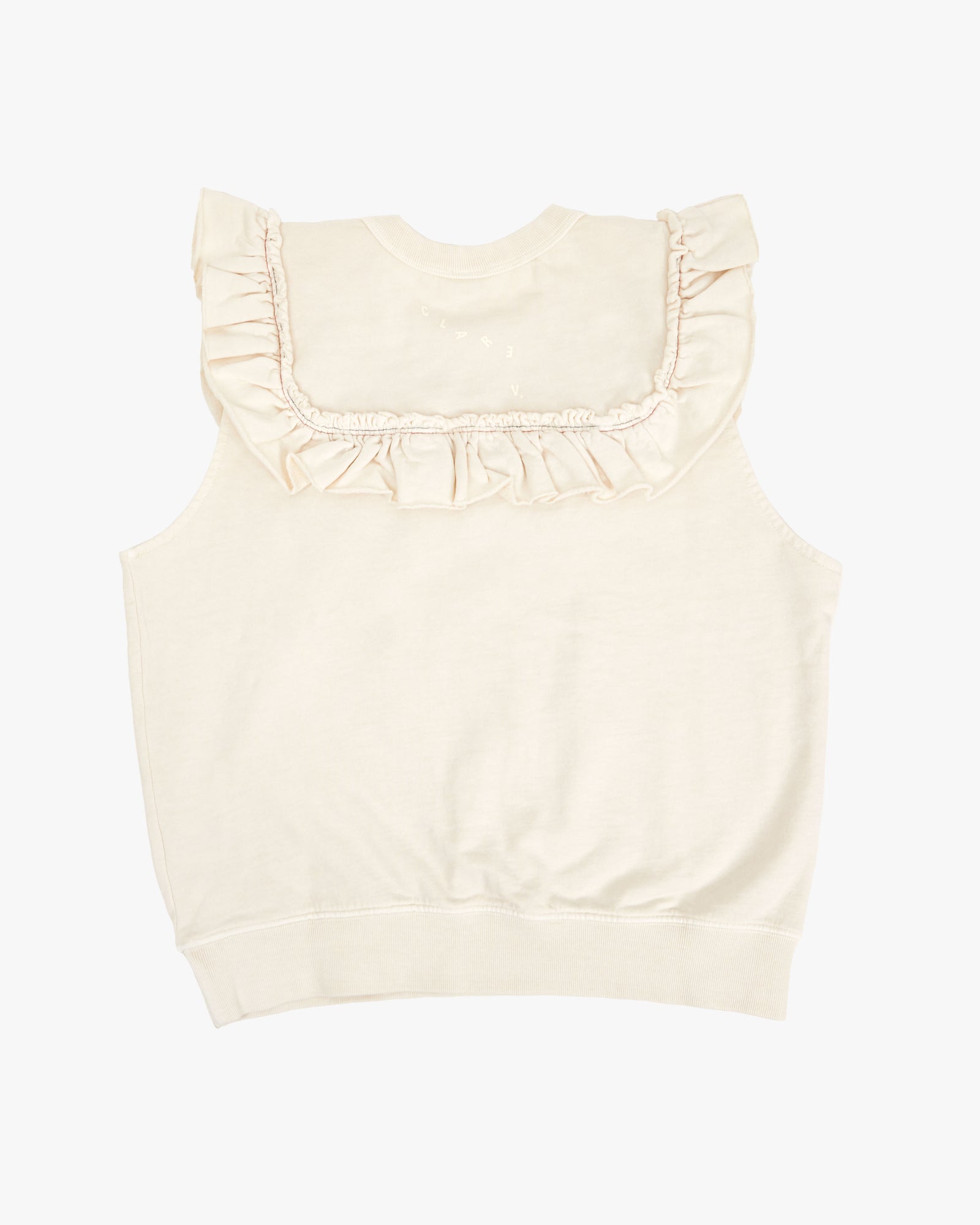Back of the Cream Charlotte Sweatshirt Vest. 