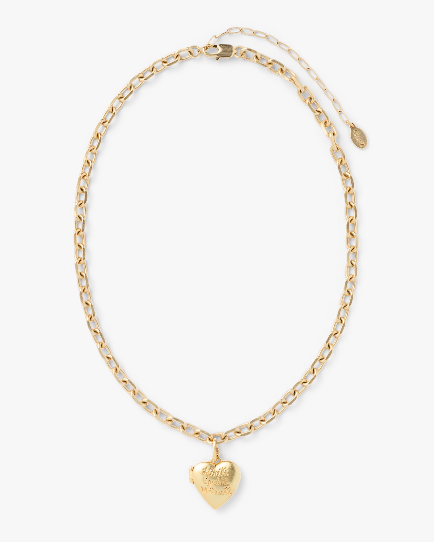 Heart Locket Charm on Charm Chain Necklace