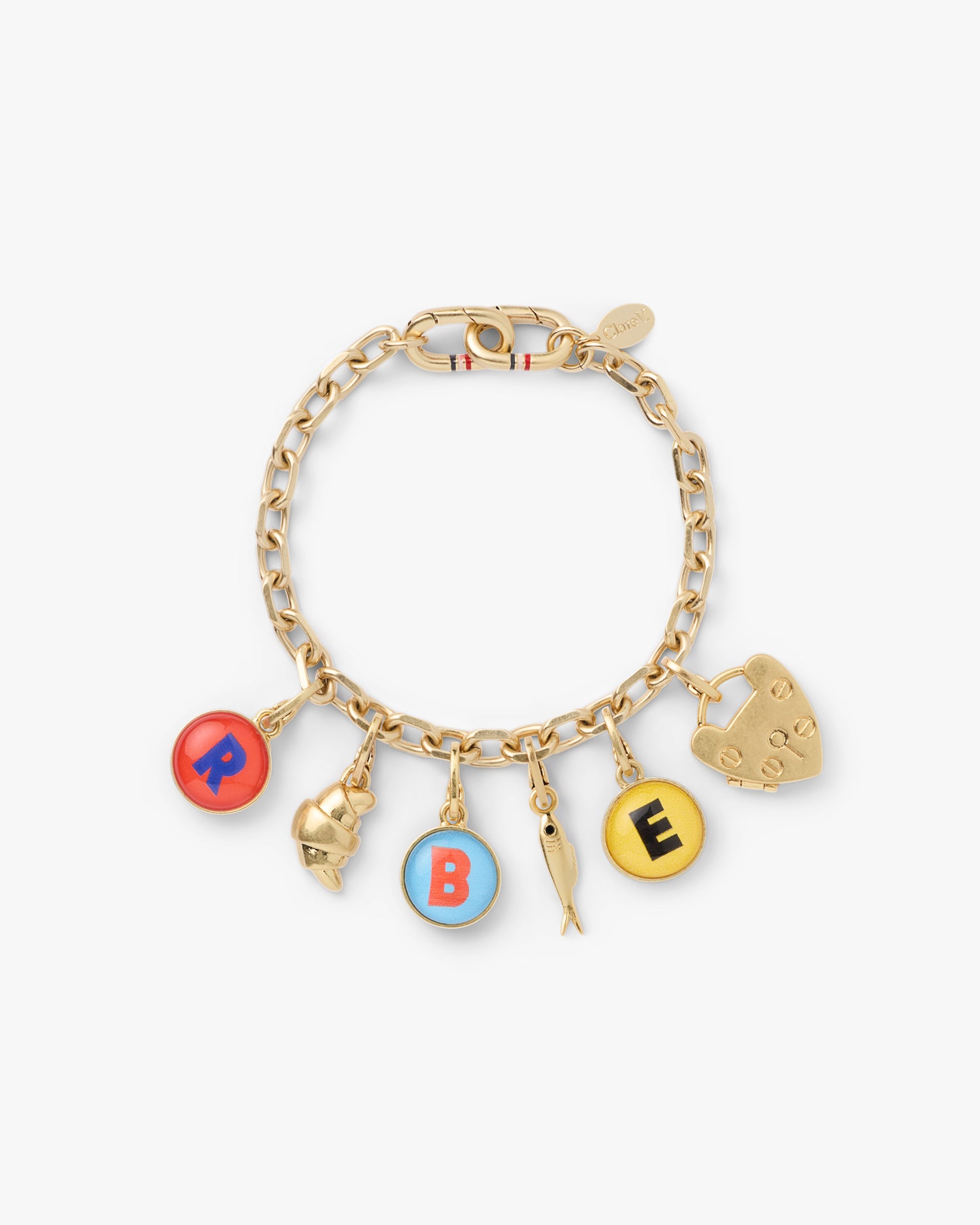 Charm Chain Bracelet flat view with charms