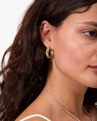 Ciao Hoop Earrings on model