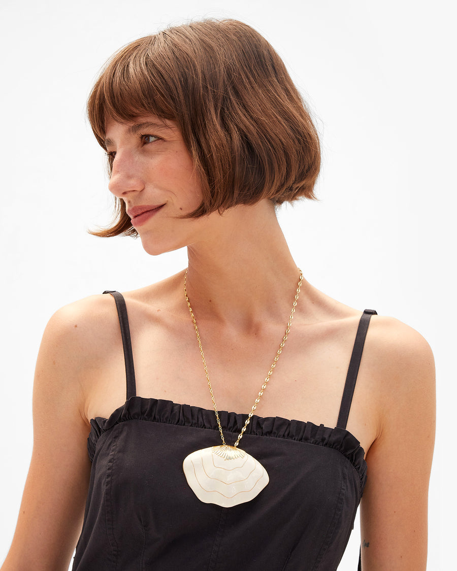 Clamshell Pendant Necklace on Kathie