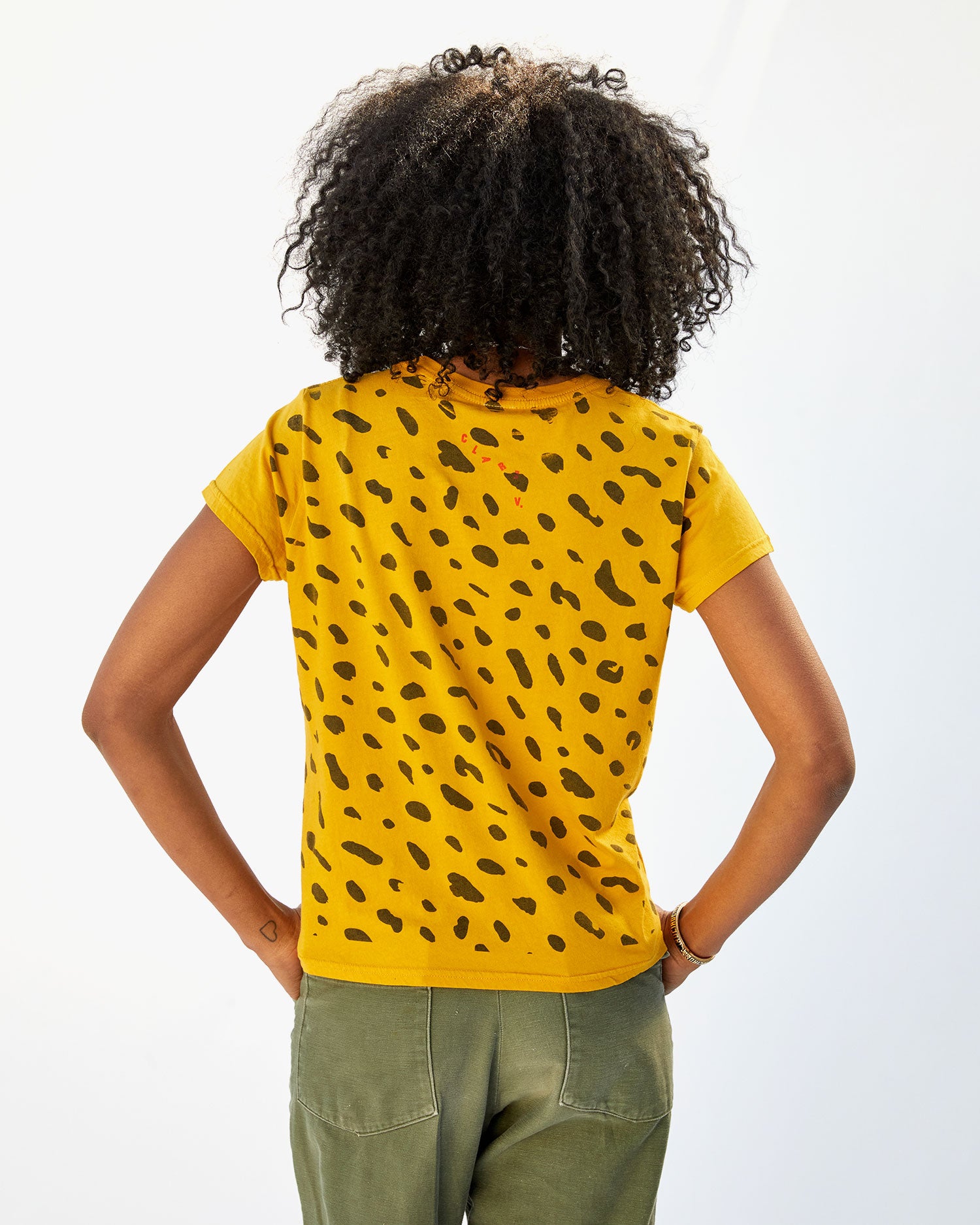 back view of Mecca in the Marigold Jaguar Classic Tee
