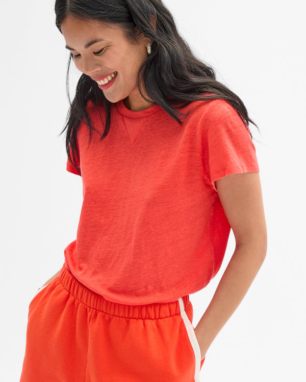 Classic Tee tucked into shorts