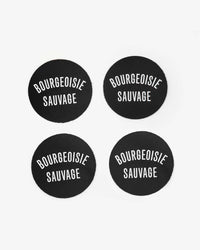 Black w/ Bourgeoisie Sauvage Set of 4 Coasters
