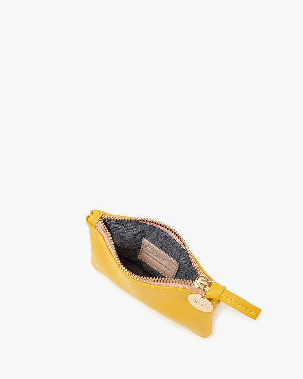 Yellow Coin Clutch inside