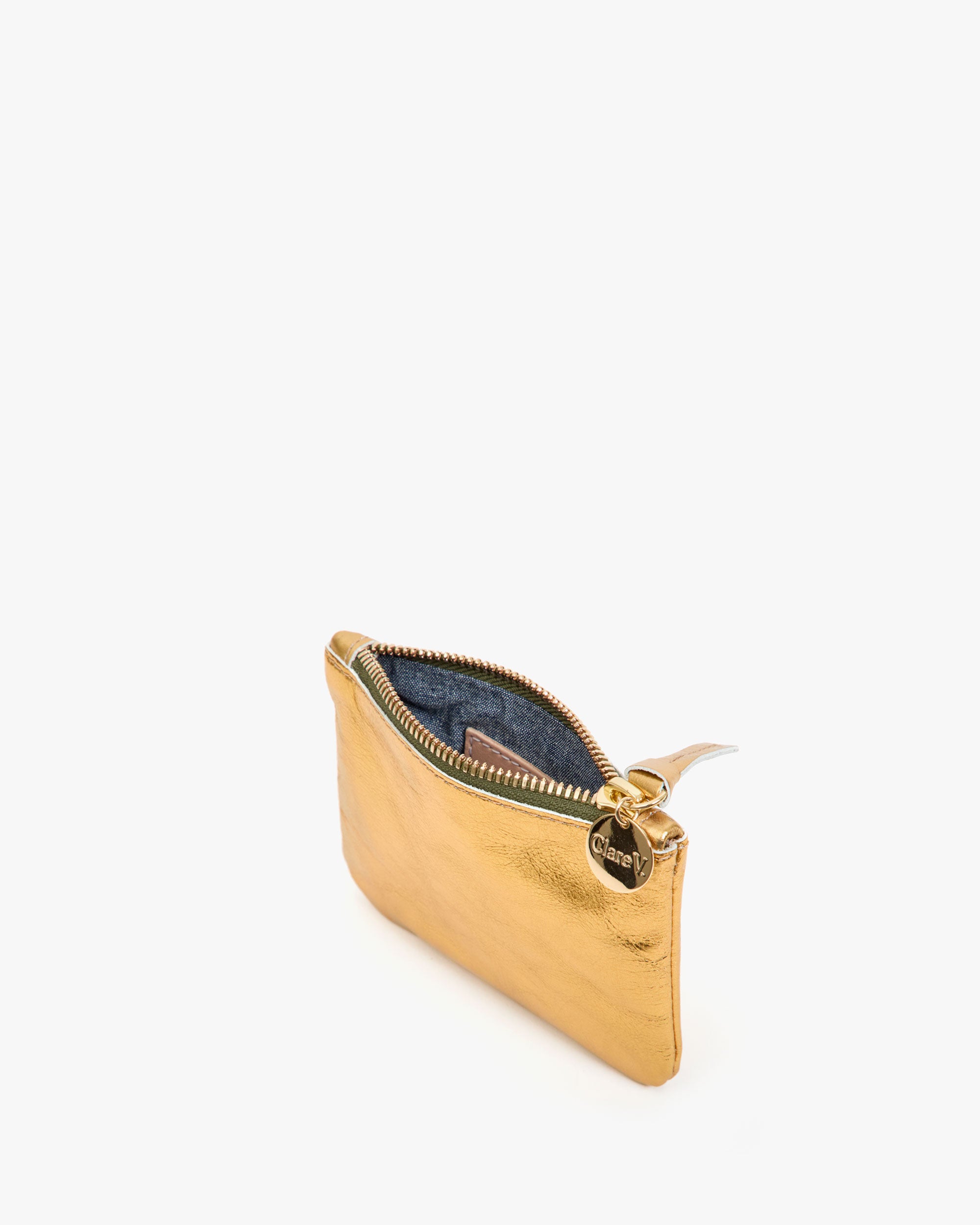 coussinet more ゴールド Coin Clutch – Clare V.