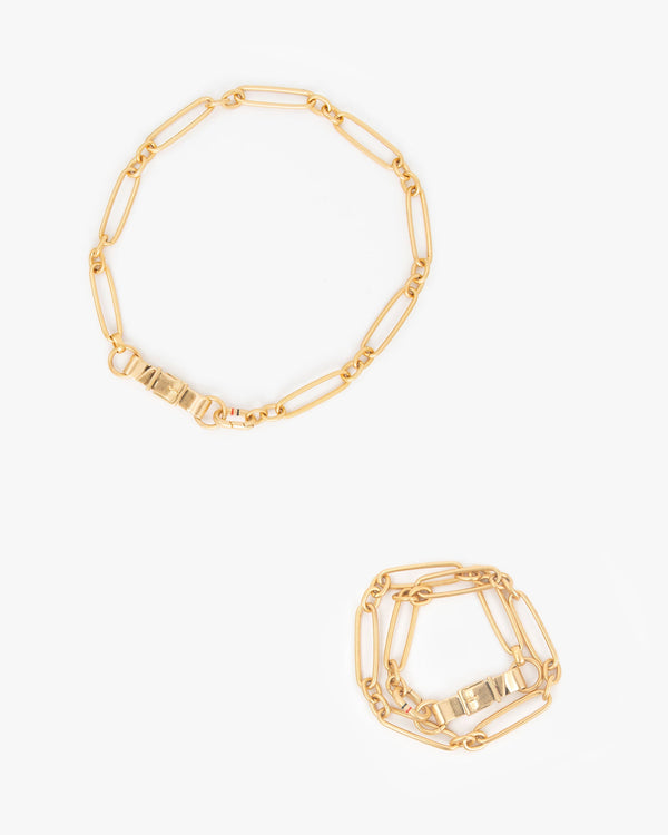 Convertible Chain Necklace Shown as a Choker and a Bracelet