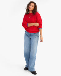 Full body view of Corinne Pullover on Jade