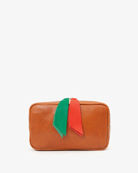 Cuoio with Emerald & Poppy Cosmetic Case