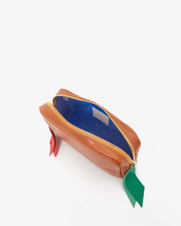 interior image of the Cuoio with Emerald & Poppy Cosmetic Case