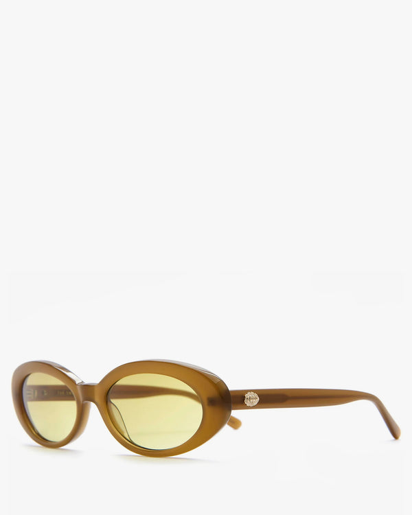 side angle of the Mustard Seed Sweet Leaf Sunglasses