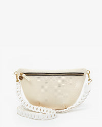 Cream Veg Link Crossbody Strap on the Cream Perf Grande Fanny