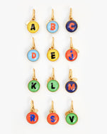 CV Alphabet Charms. All available letters are displayed. the letters are: A, B, C, D, E, J, K, L, M, R, S, V