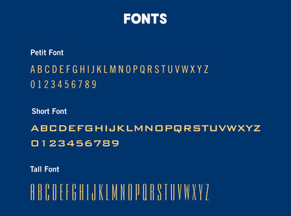 Available Gold Foil Monogram fonts - Petit, Short, and Tall. 