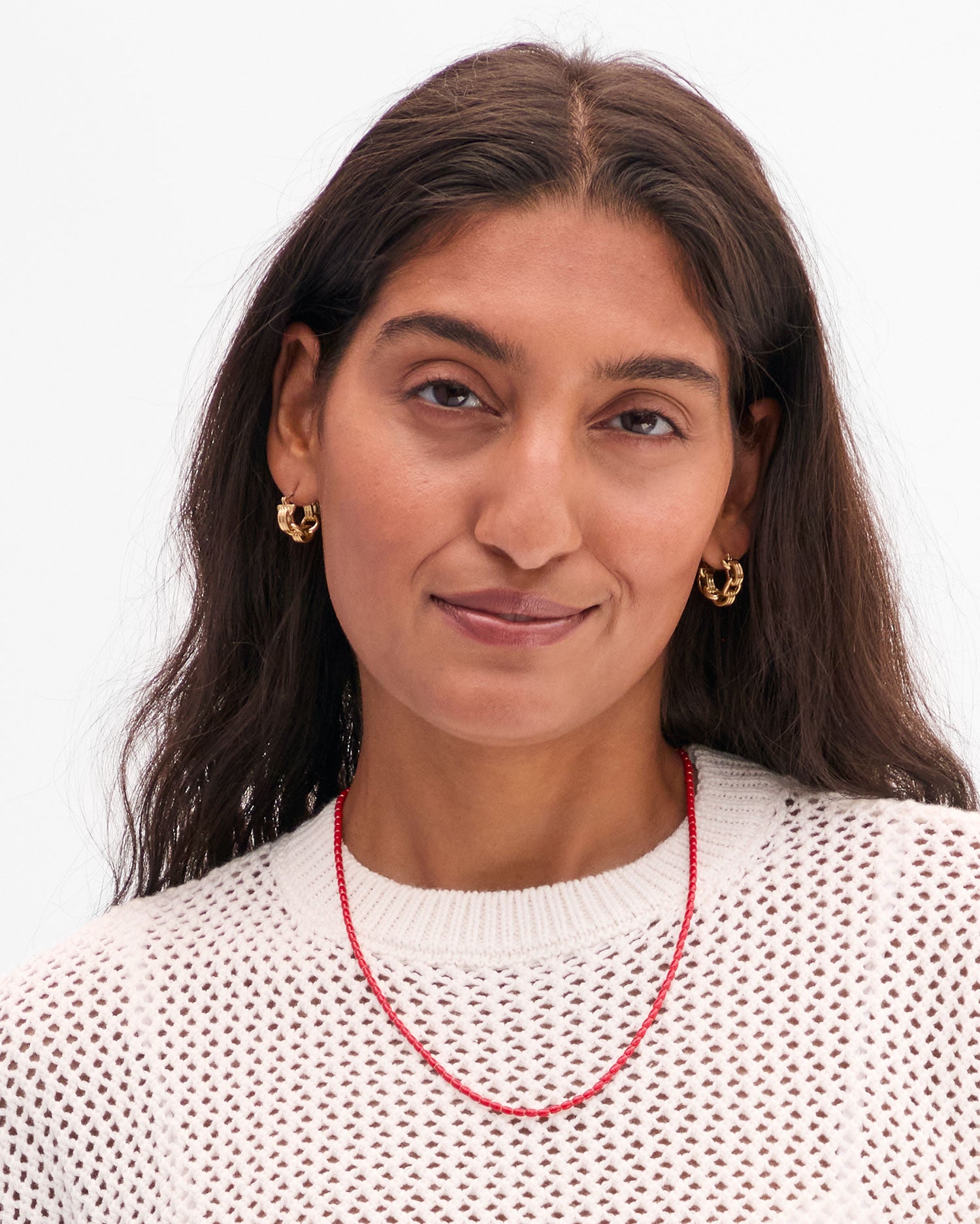 Enamel Barrel Chain Necklace on Lizzy