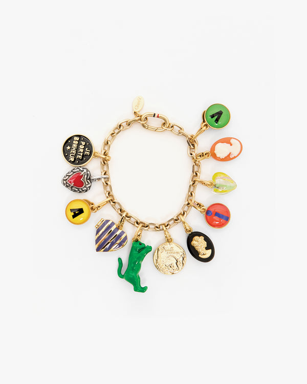 Cameo Charm on Charm Chain Bracelet