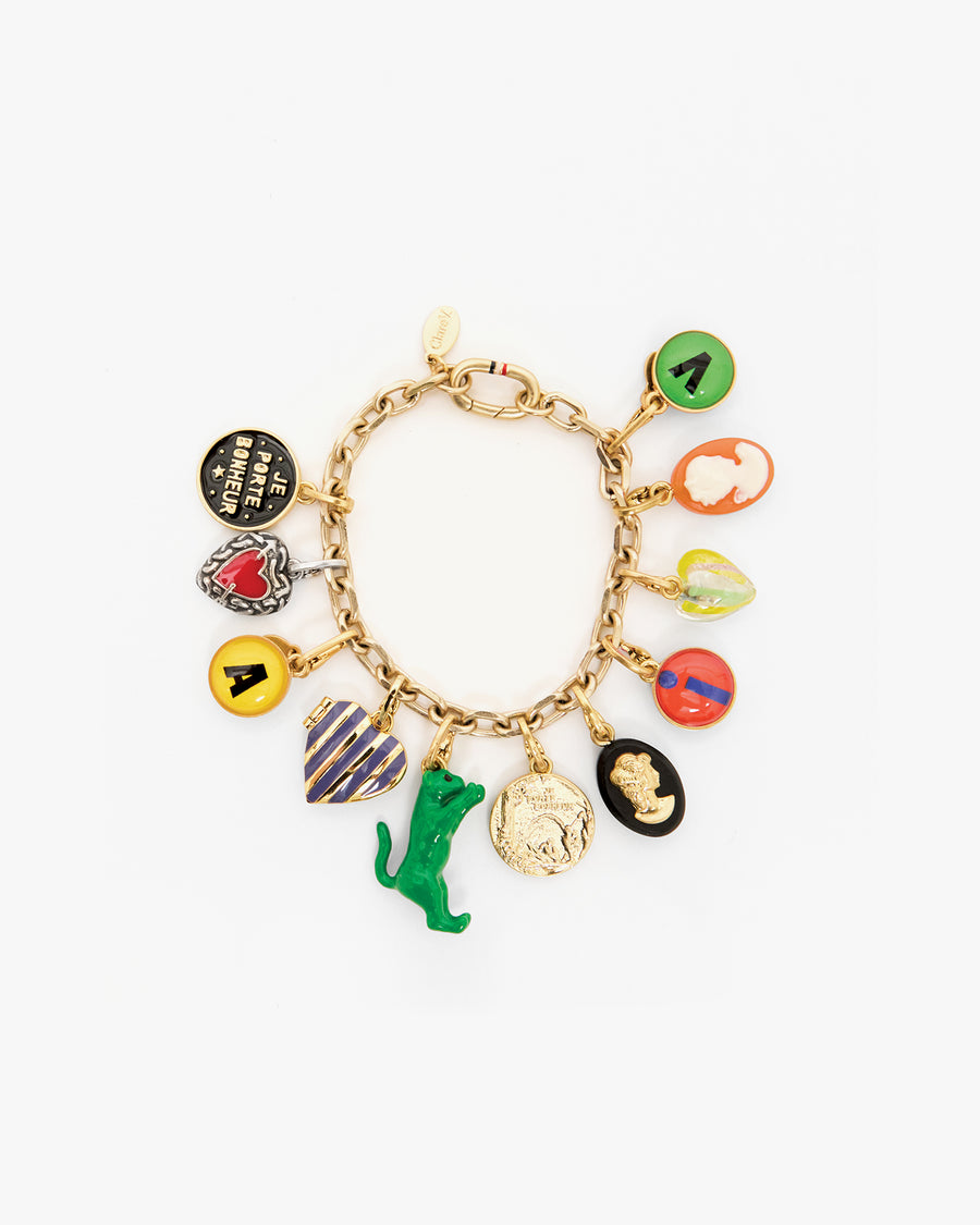 Cameo Charm on Charm Chain Bracelet