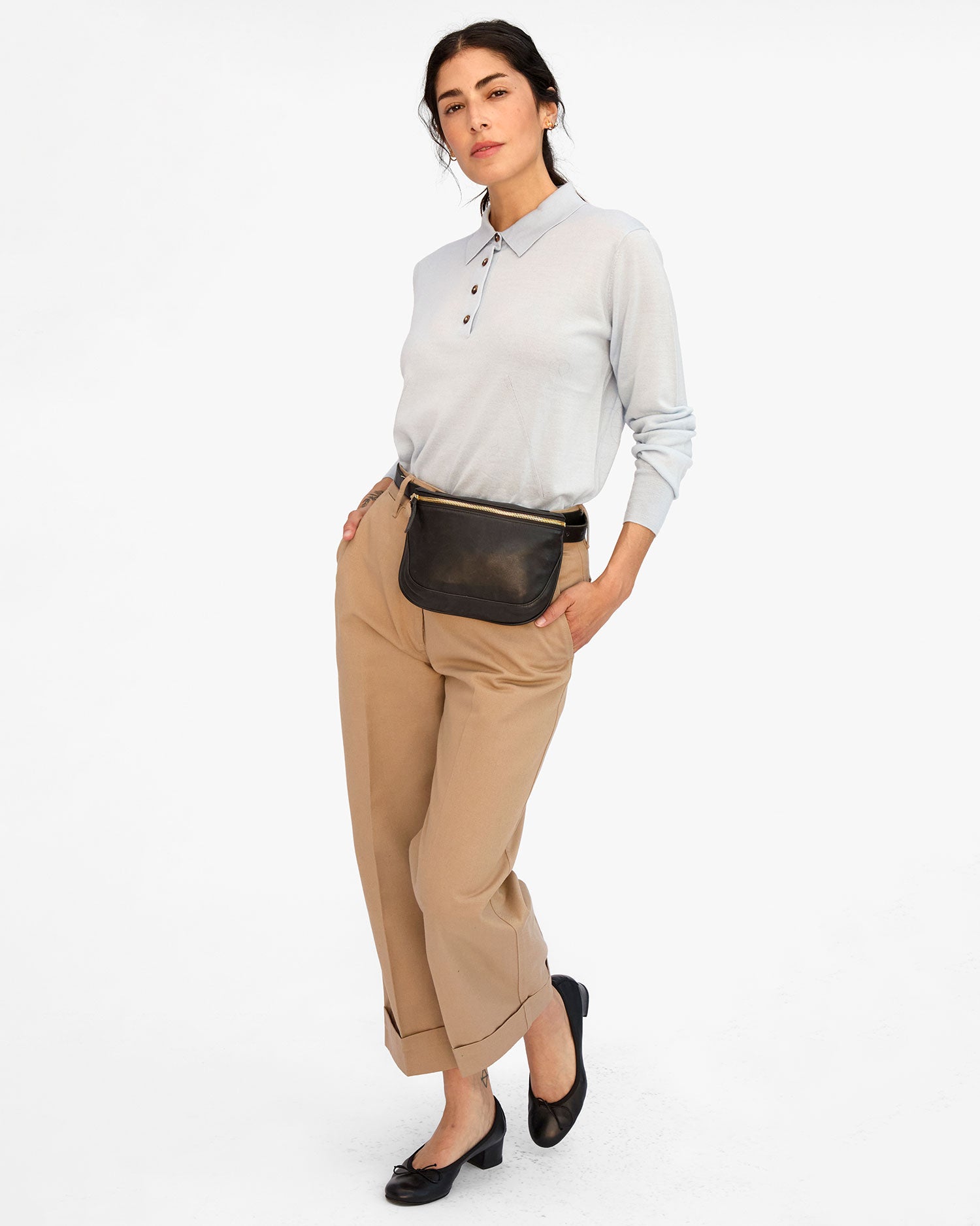 Fanny Pack Black Neptune Leather – Clare V.
