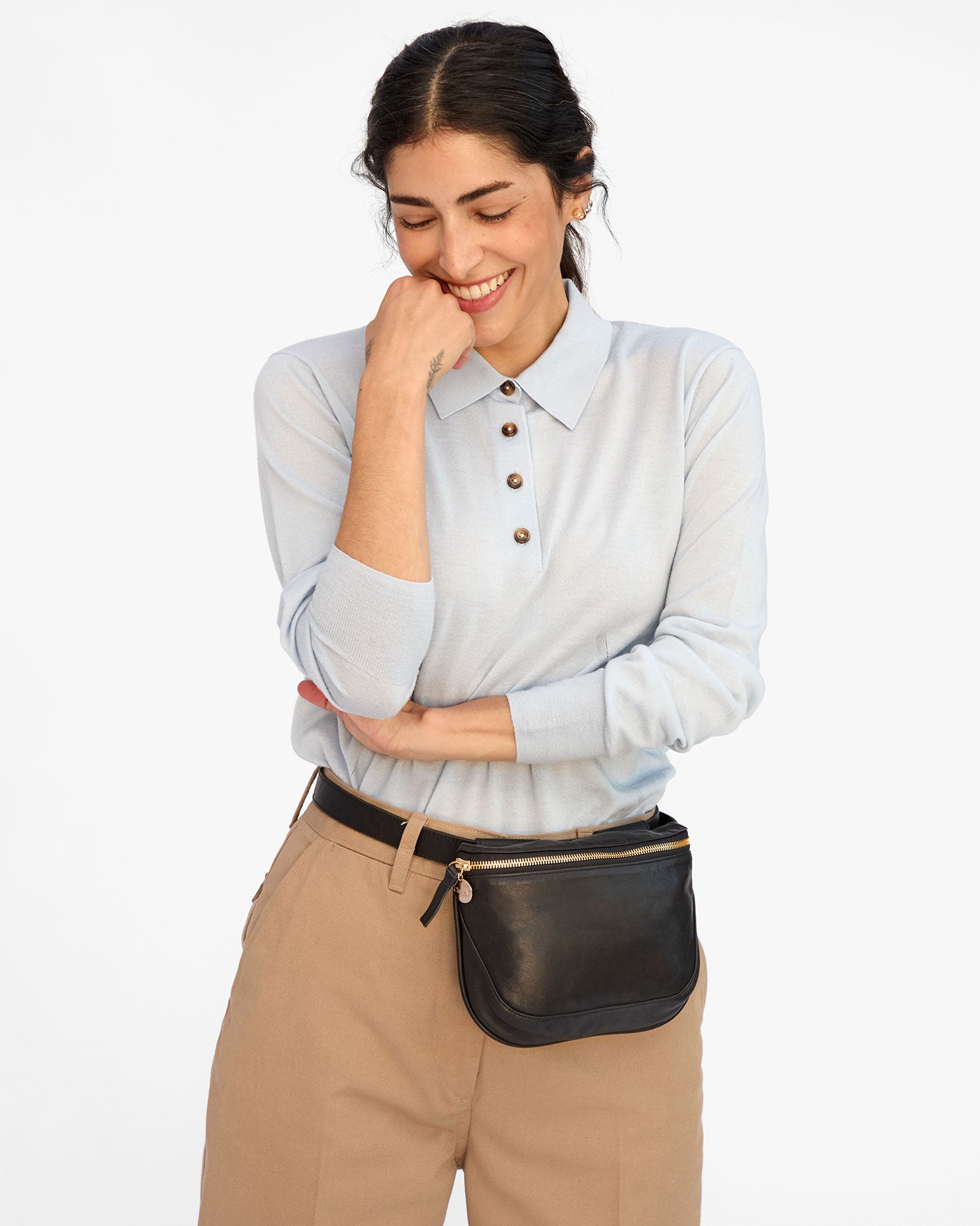 Fanny Pack Black Neptune Leather – Clare V.
