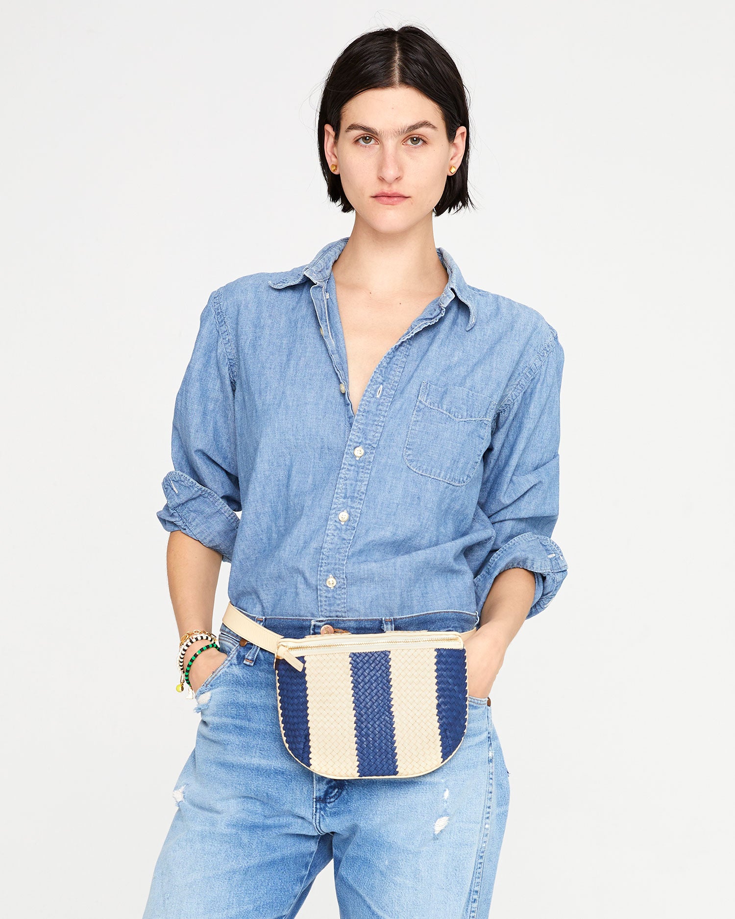 Clare V. Fanny Pack in Blue