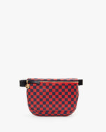 Cherry Red & Navy Checkers Fanny Pack