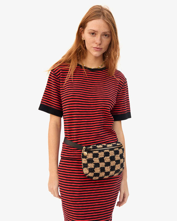 Fanny Pack Checker Raffia on Haley