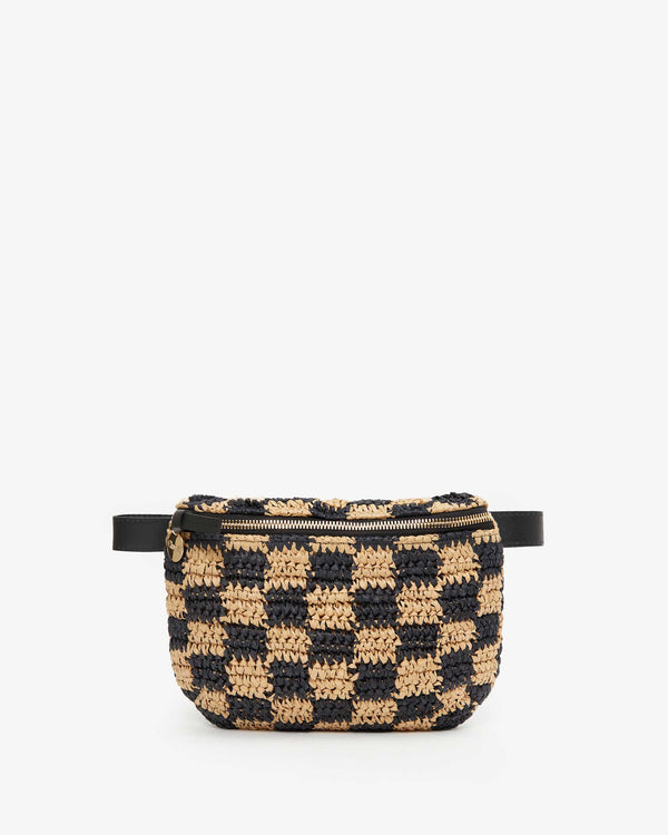 Fanny Pack Checker Raffia
