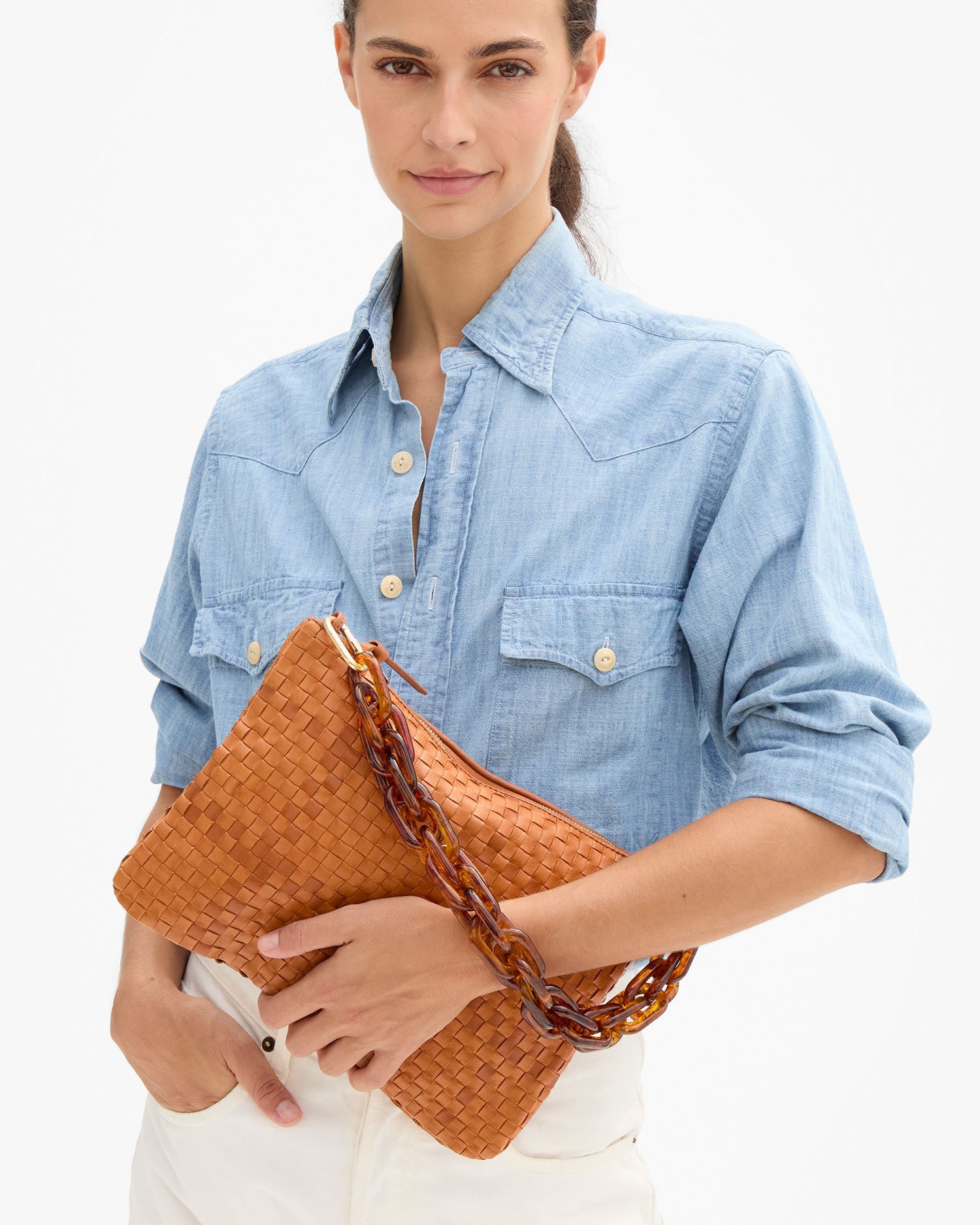 Flat Clutch w/ Tabs – Clare V.