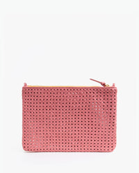Back of the unlined Petal Rattan Flat Clutch with Tabs.