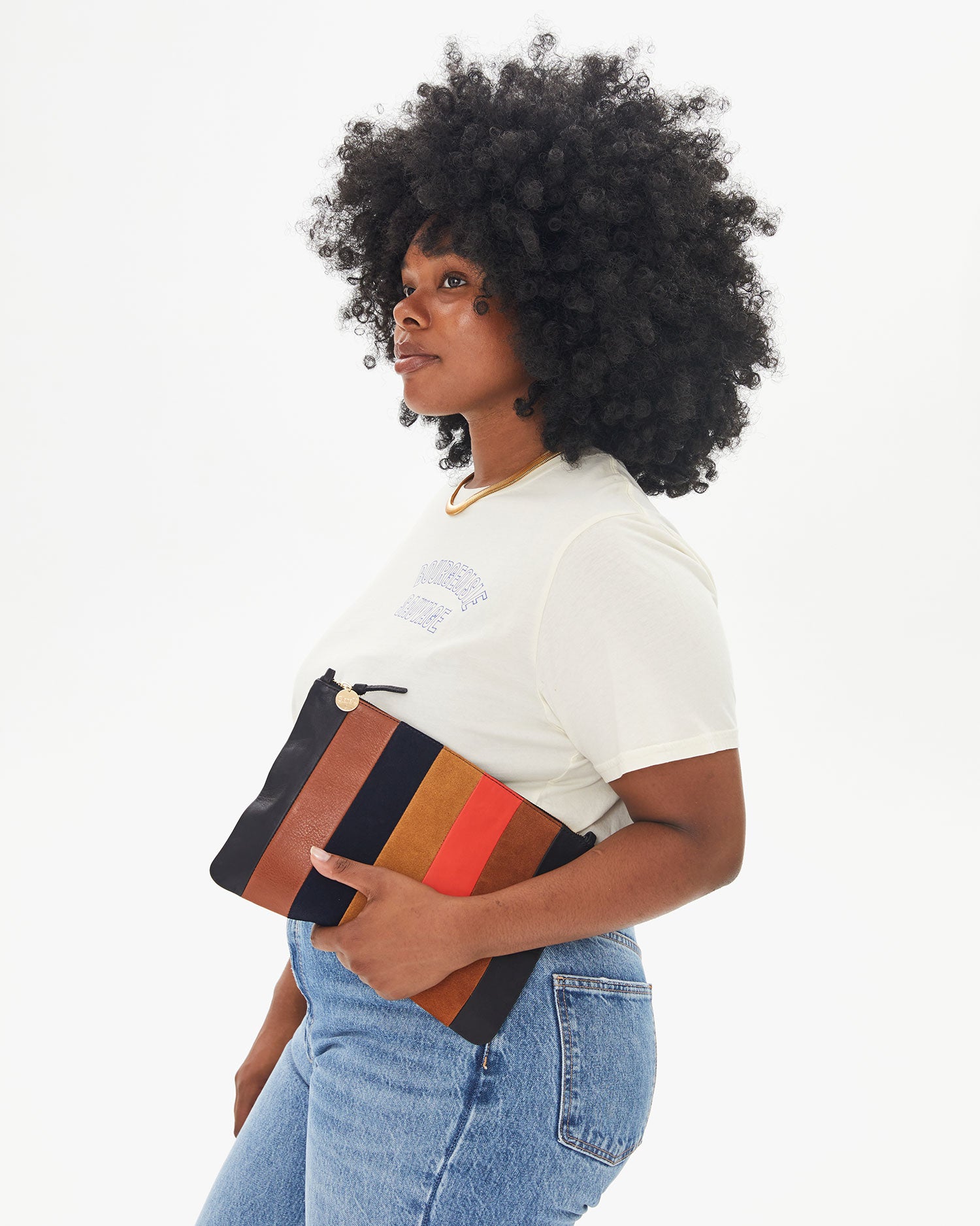 Clare V. Patchwork Flat Clutch