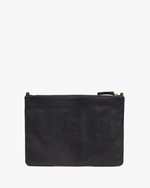 back image of the Suede / Nappa / Rustic Patchwork Flat Clutch with Tabs