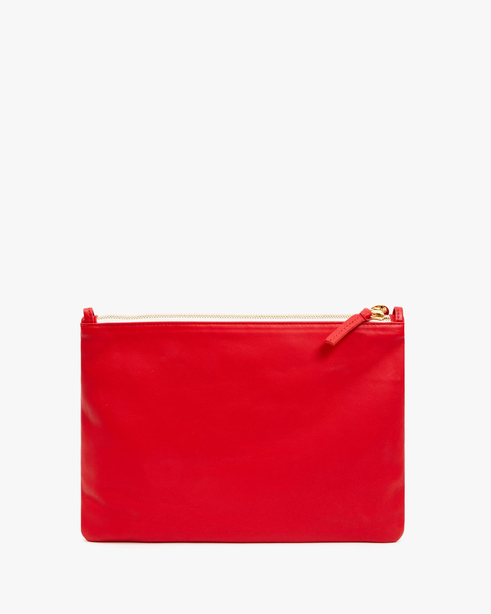 back image of the Cherry Red Oui Flat Clutch w/ Tabs