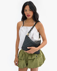 Sandra wearing Flat Clutch w Tabs