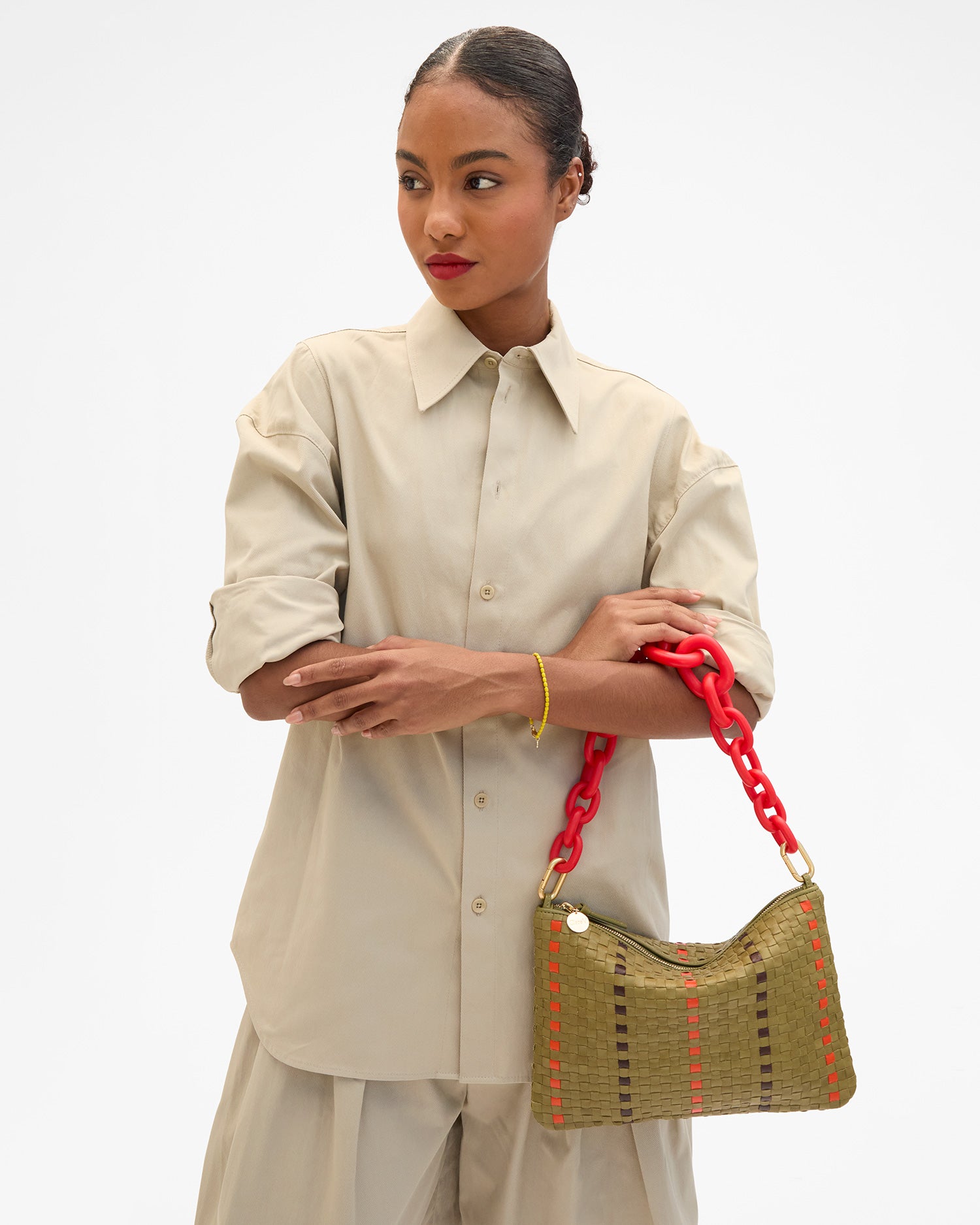 Flat Clutch w Tabs with Shortie Strap