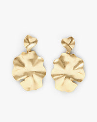 Vintage Gold Flower Statement Earrings