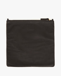 back image of the Suede & Nappa Patchwork Foldover Clutch with Tabs
