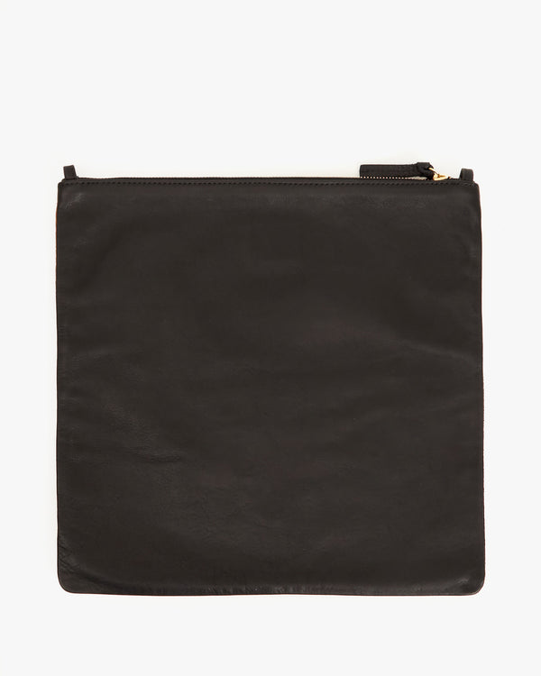 back image of the Suede & Nappa Patchwork Foldover Clutch with Tabs