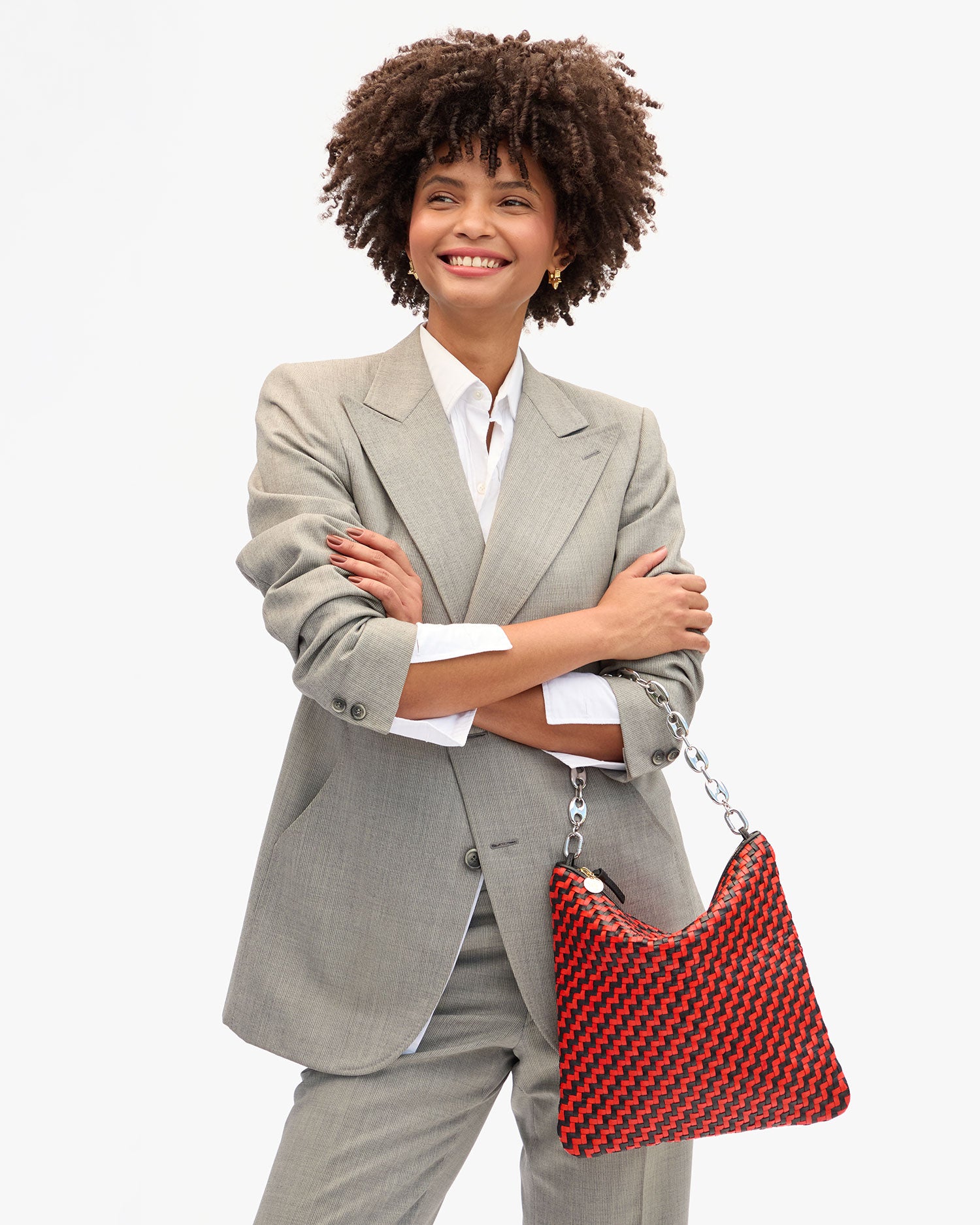 Foldover Clutch w Tabs with shortie strap