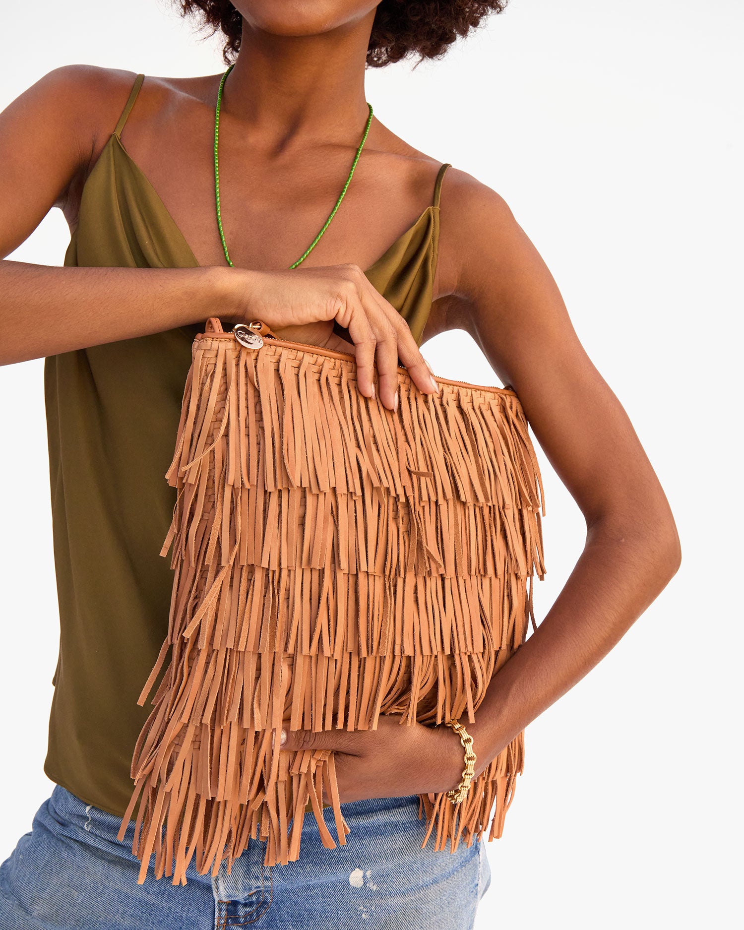 Fringe Clutch up close