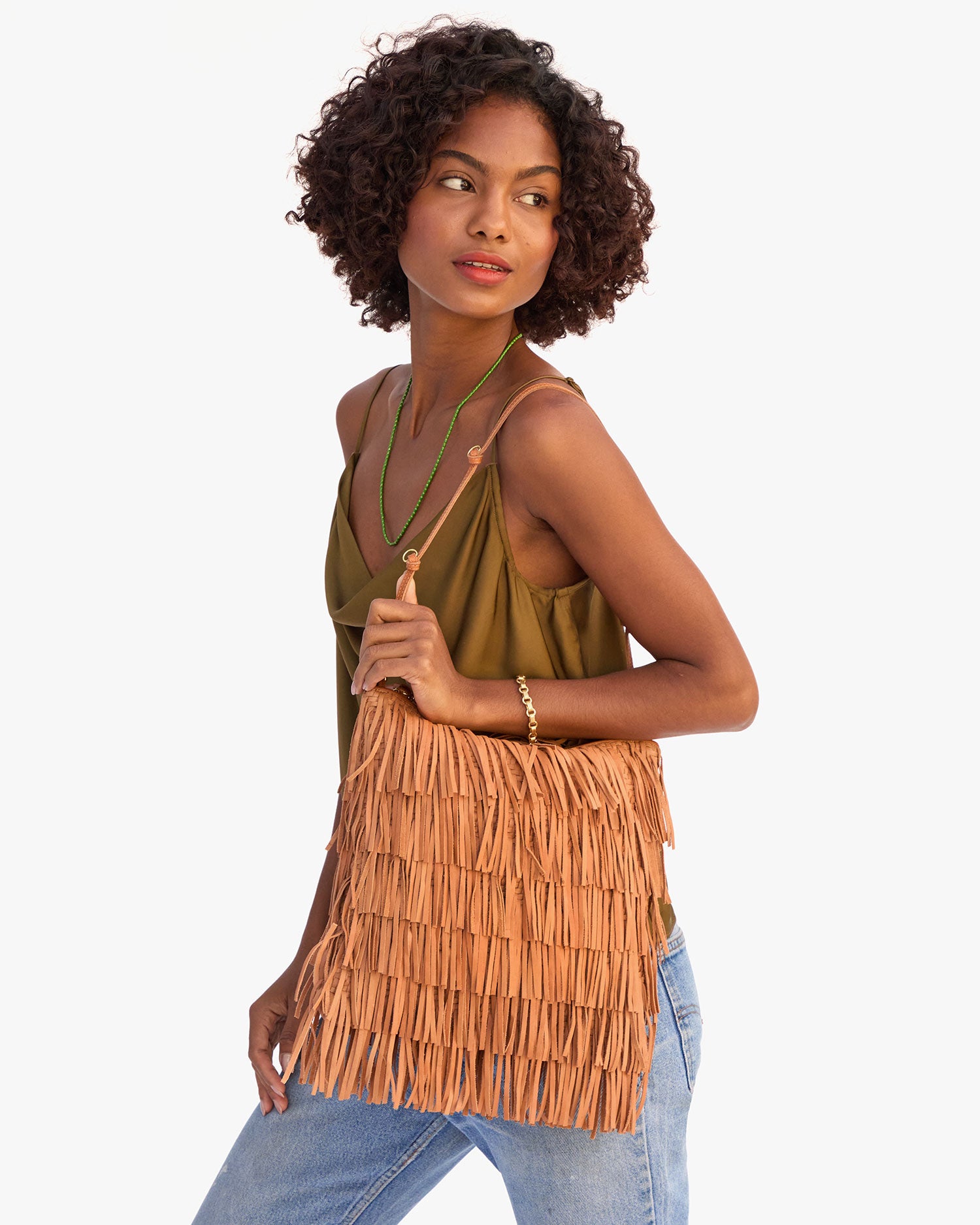 Shoulder Strap on Fringe Clutch