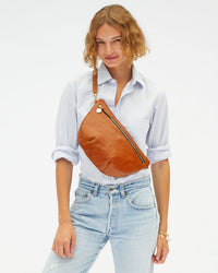 Close up view of the Miel Grande Fanny worn as a Crossbody