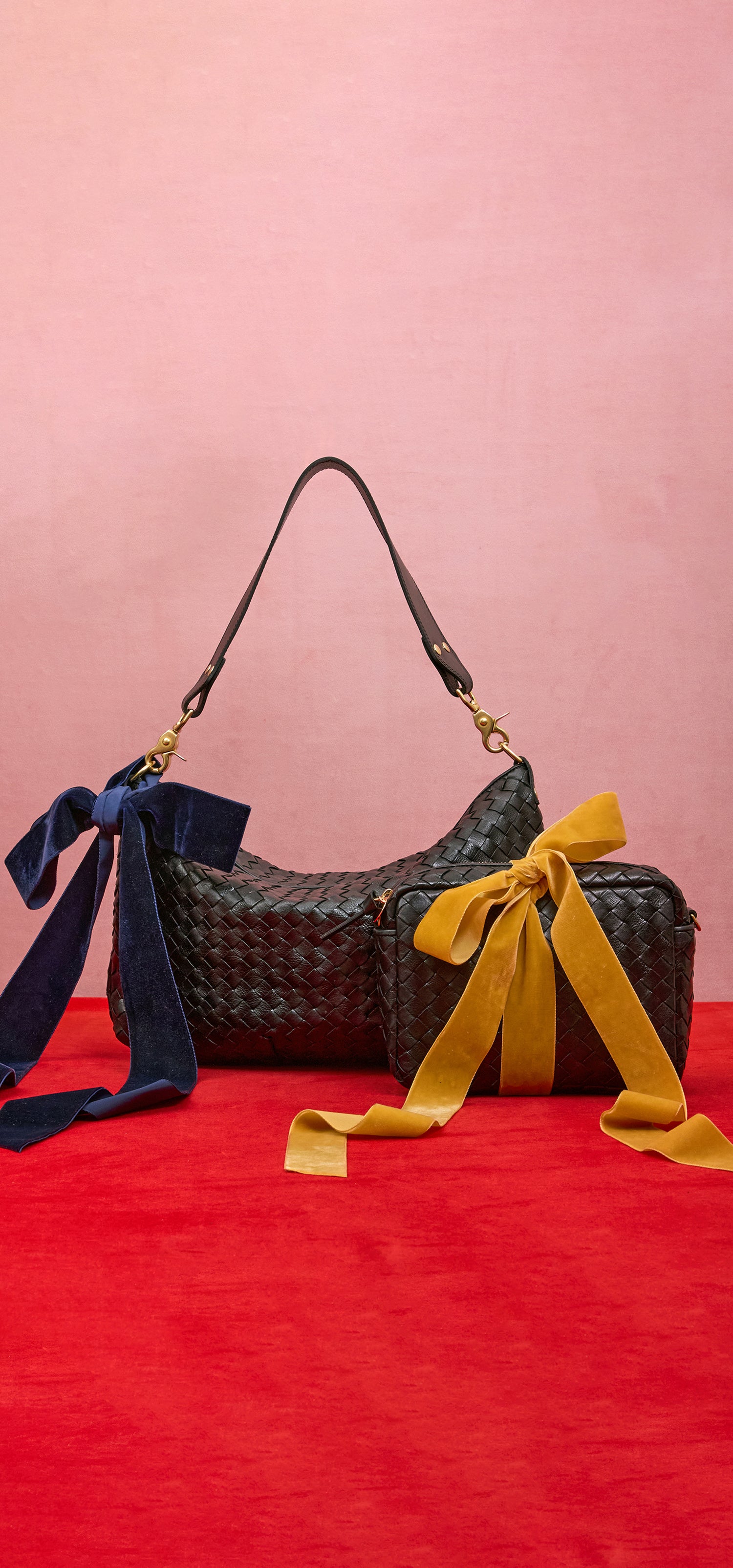 Moyen Messenger and Midi Sac with Velvet Bows. 