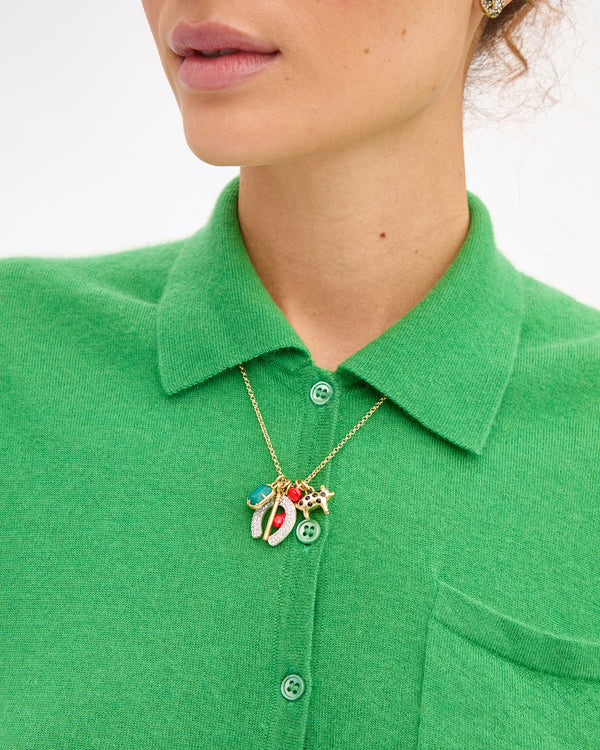 Gigi Charm Necklace on model