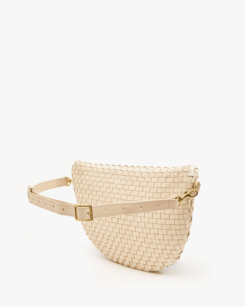 back image of the cream woven grande fanny