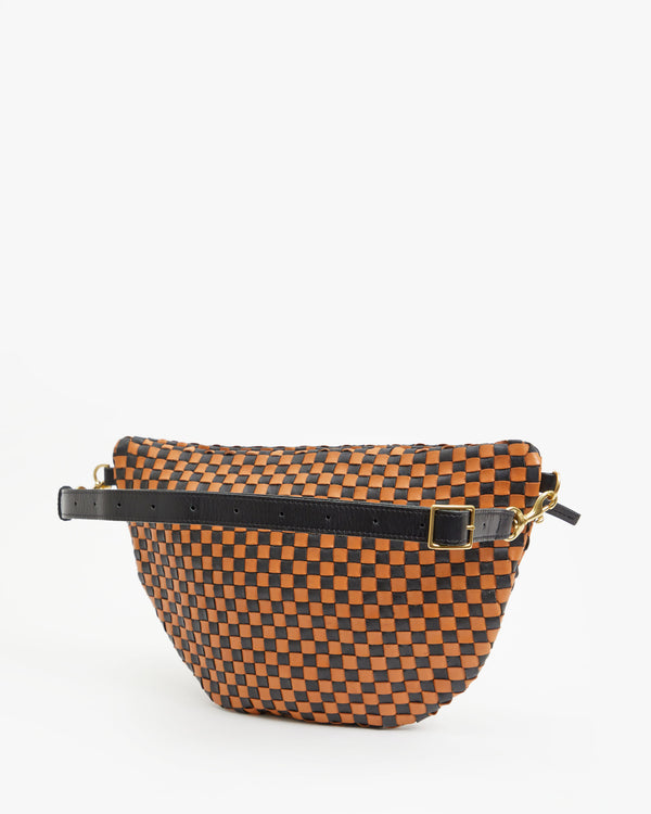 back image of the Black & Natural Woven Checker Grande Fanny 