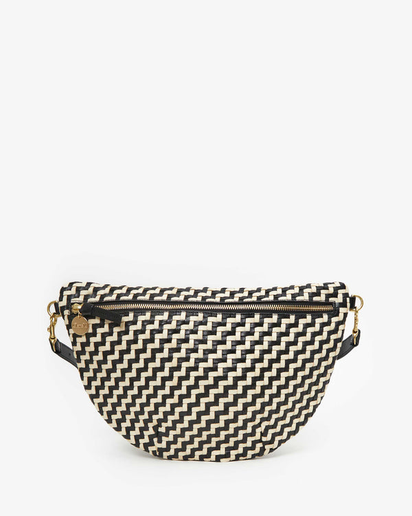 Black & Cream Woven Zig Zag Grande Fanny