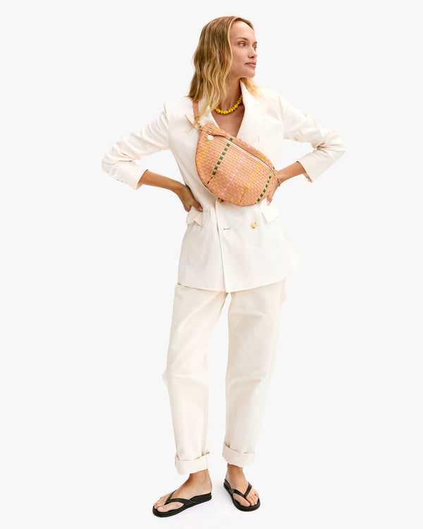 Bisque Woven Checker with Stripe Grande Fanny on Mae