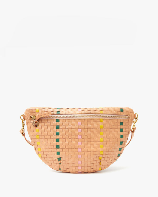 Bisque Woven Checker with Stripe Grande Fanny
