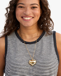 Grande Mylar Heart Charm on Paperclip Chain